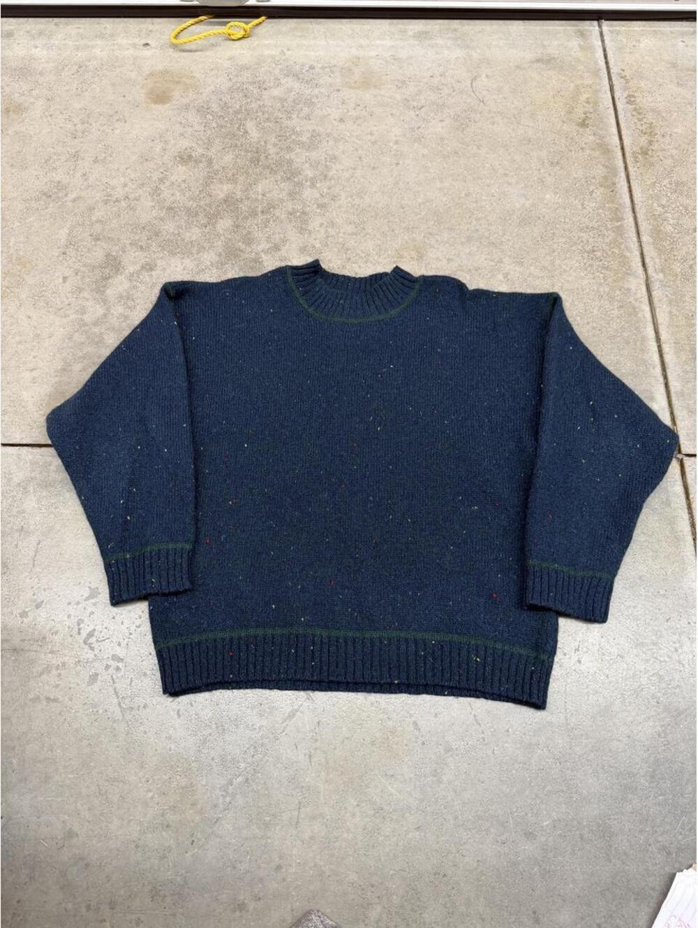 vintage espirit basix navy blue knit sweater size small